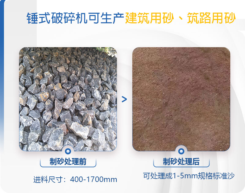 pcz1615重錘破可以制砂嗎，附現(xiàn)場視頻